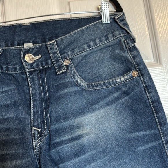 True Religion men’s blue button pocket straight leg jeans size 33 - Picture 5 of 9